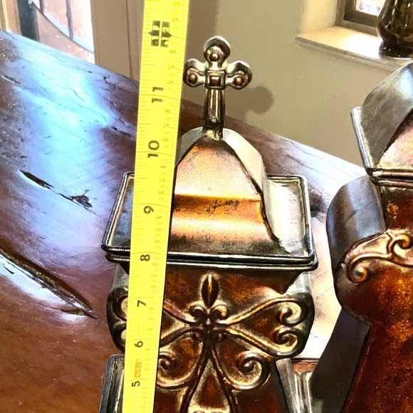 Beautiful Metal Rustic/Tuscany Style Cross Canisters &/or Decor on 4 Legged Base - Picture 7 of 9